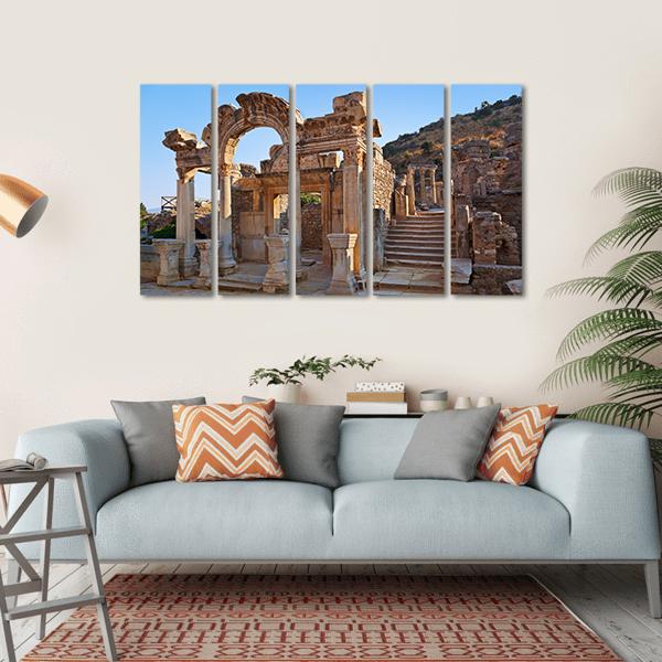 Ancient Ruins In Ephesus Turkey Canvas Wall Art-5 Horizontal-Gallery Wrap-22" x 12"-Tiaracle
