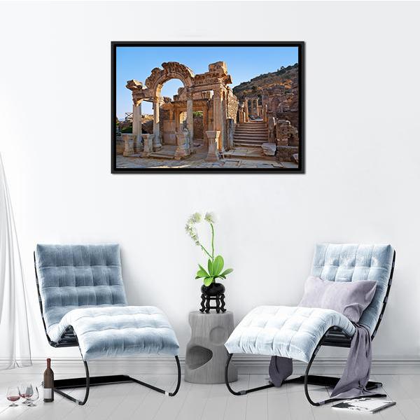 Ancient Ruins In Ephesus Turkey Canvas Wall Art-5 Horizontal-Gallery Wrap-22" x 12"-Tiaracle