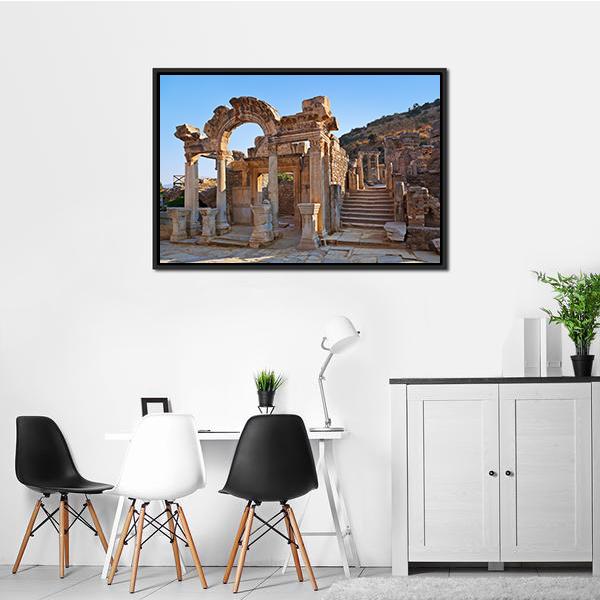 Ancient Ruins In Ephesus Turkey Canvas Wall Art-5 Horizontal-Gallery Wrap-22" x 12"-Tiaracle