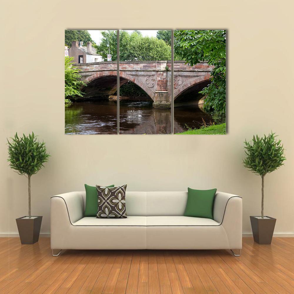 Ancient Stone Bridge Canvas Wall Art-3 Horizontal-Gallery Wrap-37&quot; x 24&quot;-Tiaracle