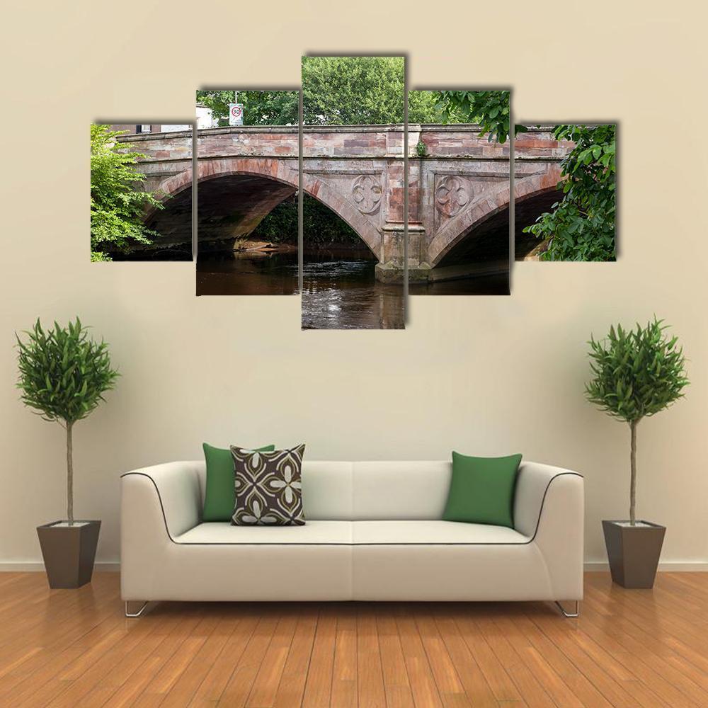 Ancient Stone Bridge Canvas Wall Art-5 Pop-Gallery Wrap-47" x 32"-Tiaracle
