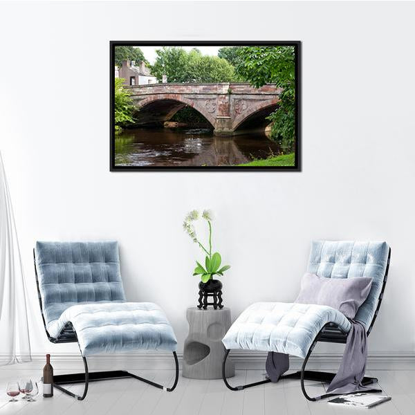 Ancient Stone Bridge Canvas Wall Art-3 Horizontal-Gallery Wrap-25&quot; x 16&quot;-Tiaracle