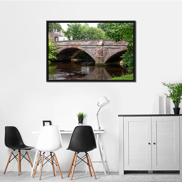 Ancient Stone Bridge Canvas Wall Art-3 Horizontal-Gallery Wrap-25&quot; x 16&quot;-Tiaracle
