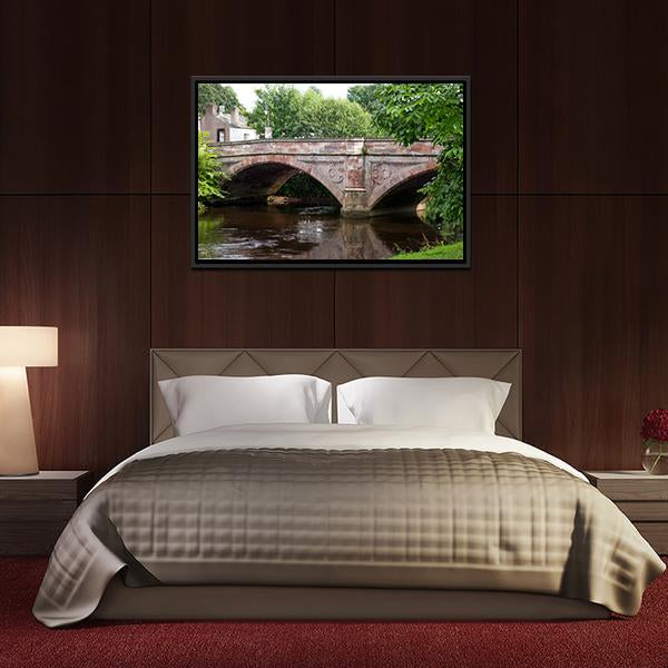 Ancient Stone Bridge Canvas Wall Art-3 Horizontal-Gallery Wrap-25&quot; x 16&quot;-Tiaracle