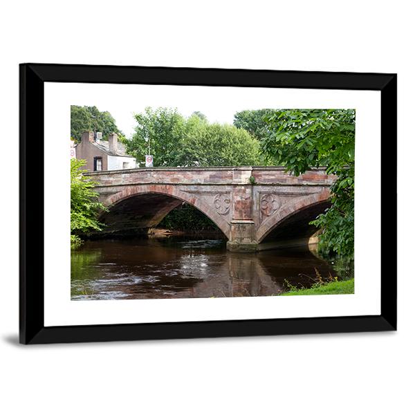 Ancient Stone Bridge Canvas Wall Art-3 Horizontal-Gallery Wrap-25&quot; x 16&quot;-Tiaracle