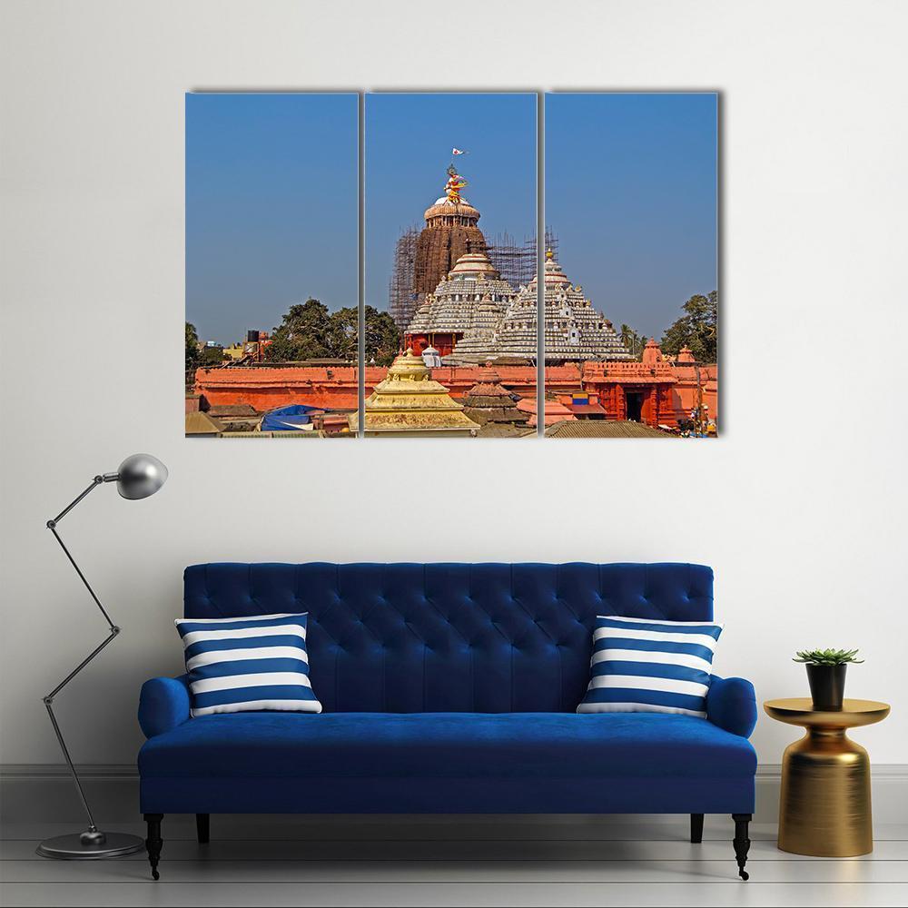 Krishna Jagannath Temple Canvas Wall Art-3 Horizontal-Gallery Wrap-37" x 24"-Tiaracle