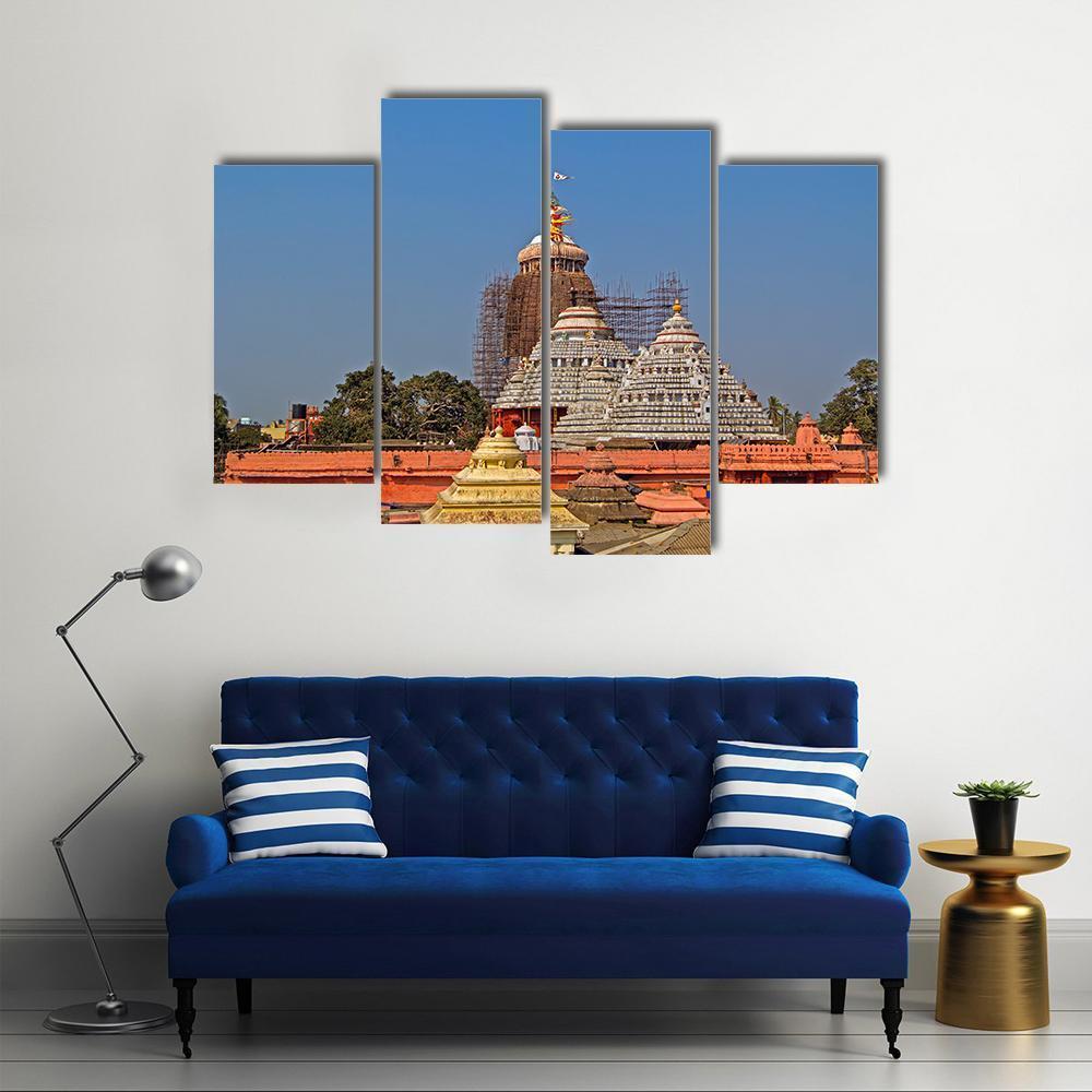 Krishna Jagannath Temple Canvas Wall Art-4 Pop-Gallery Wrap-50" x 32"-Tiaracle