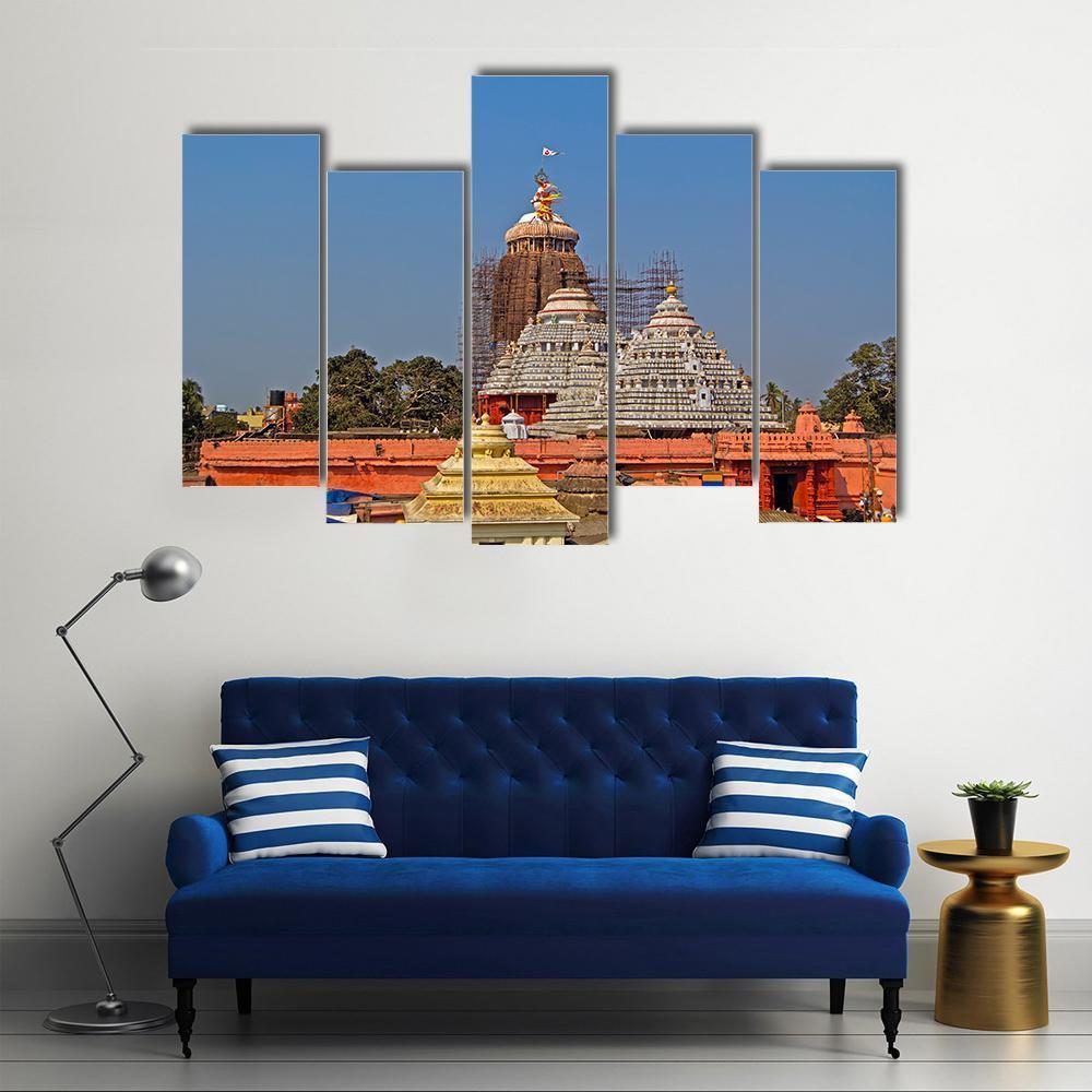 Krishna Jagannath Temple Canvas Wall Art-5 Pop-Gallery Wrap-47" x 32"-Tiaracle