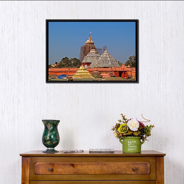 Krishna Jagannath Temple Canvas Wall Art-1 Piece-Floating Frame-24" x 16"-Tiaracle