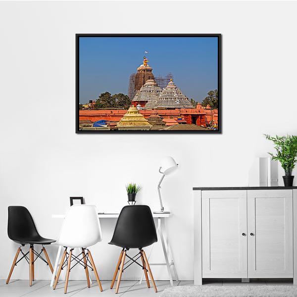 Krishna Jagannath Temple Canvas Wall Art-3 Horizontal-Gallery Wrap-25" x 16"-Tiaracle