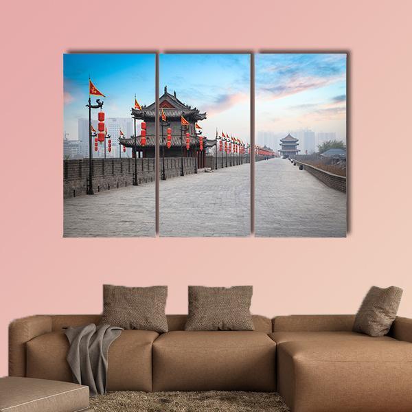 Xian City Wall Canvas Wall Art-3 Horizontal-Gallery Wrap-37" x 24"-Tiaracle