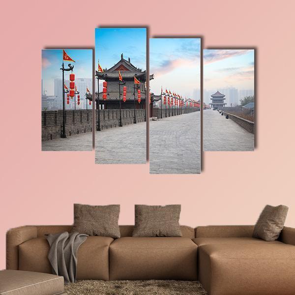 Xian City Wall Canvas Wall Art-4 Pop-Gallery Wrap-50" x 32"-Tiaracle