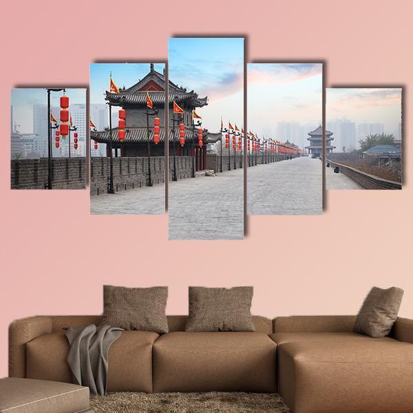 Xian City Wall Canvas Wall Art-5 Star-Gallery Wrap-62" x 32"-Tiaracle