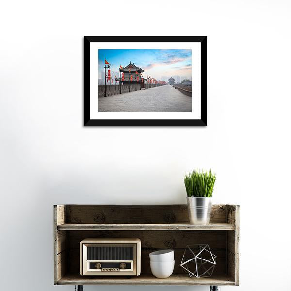 Xian City Wall Canvas Wall Art-1 Piece-Framed Print-20" x 16"-Tiaracle