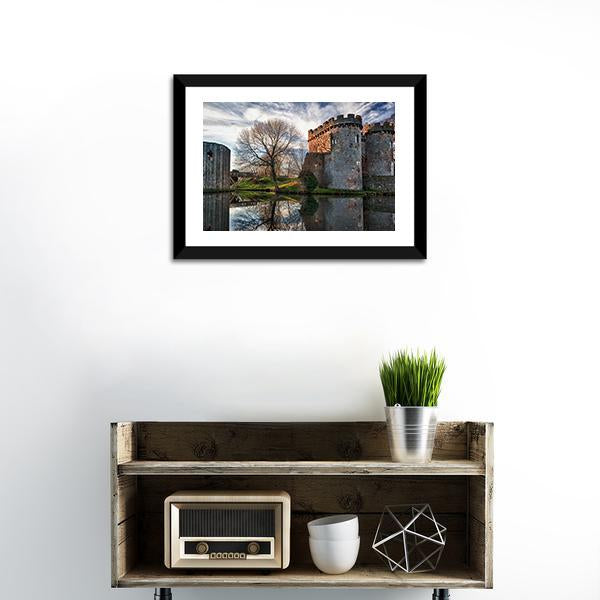 Ancient Whittington Castle Canvas Wall Art-1 Piece-Framed Print-20" x 16"-Tiaracle