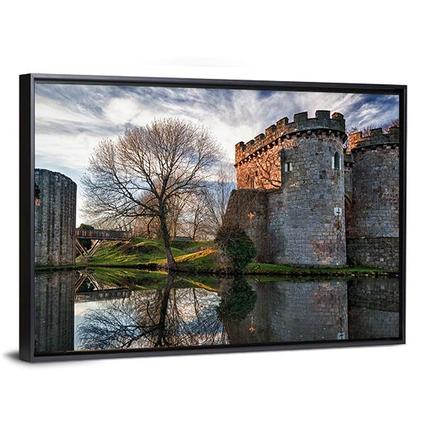 Ancient Whittington Castle Canvas Wall Art-3 Horizontal-Gallery Wrap-25" x 16"-Tiaracle