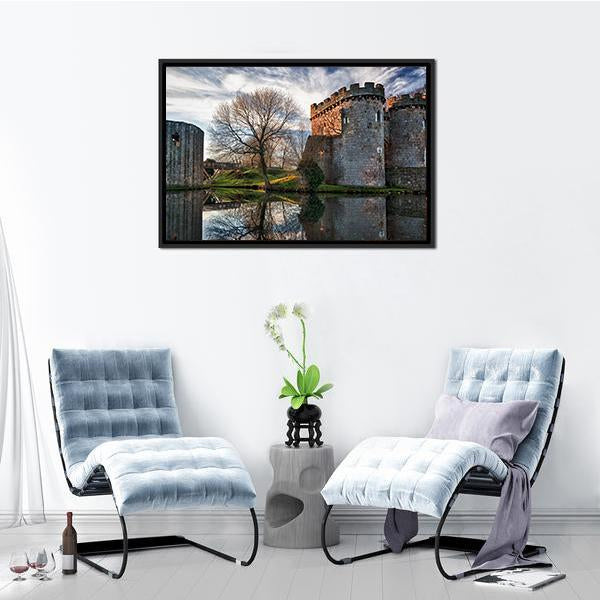 Ancient Whittington Castle Canvas Wall Art-3 Horizontal-Gallery Wrap-25" x 16"-Tiaracle