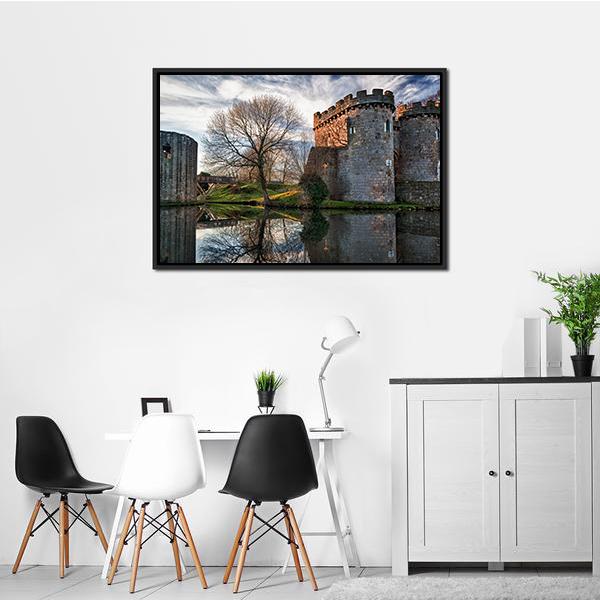 Ancient Whittington Castle Canvas Wall Art-3 Horizontal-Gallery Wrap-25" x 16"-Tiaracle