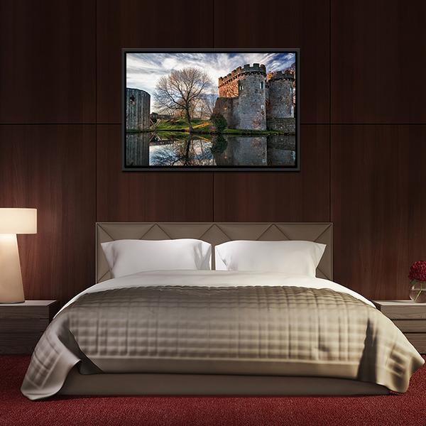 Ancient Whittington Castle Canvas Wall Art-3 Horizontal-Gallery Wrap-25" x 16"-Tiaracle