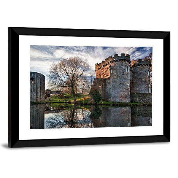 Ancient Whittington Castle Canvas Wall Art-3 Horizontal-Gallery Wrap-25" x 16"-Tiaracle