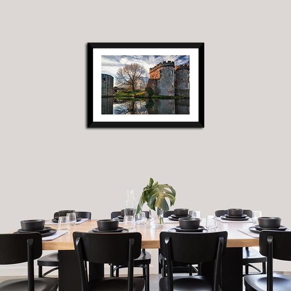 Ancient Whittington Castle Canvas Wall Art-3 Horizontal-Gallery Wrap-25" x 16"-Tiaracle