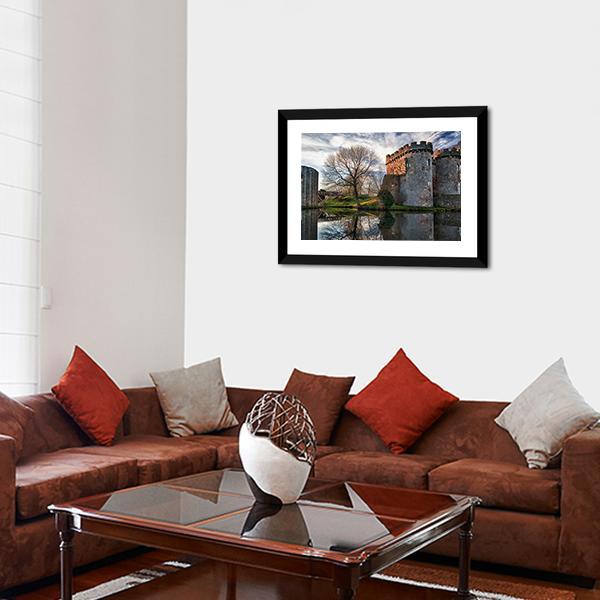 Ancient Whittington Castle Canvas Wall Art-3 Horizontal-Gallery Wrap-25" x 16"-Tiaracle