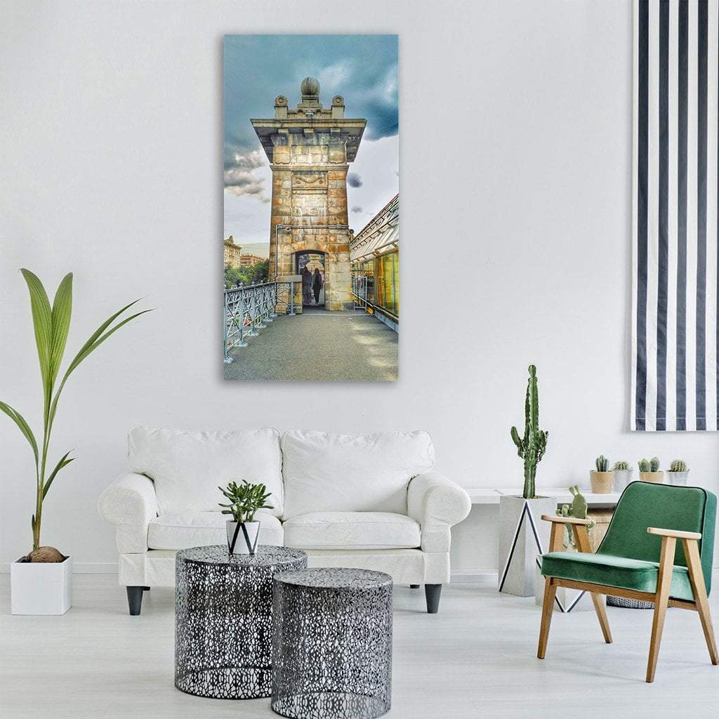 Andreevsky Bridge Moscow Vertical Canvas Wall Art-1 Vertical-Gallery Wrap-12" x 24"-Tiaracle