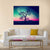 Andromeda Galaxy Over Earth Space Canvas Wall Art-4 Horizontal-Gallery Wrap-34" x 24"-Tiaracle