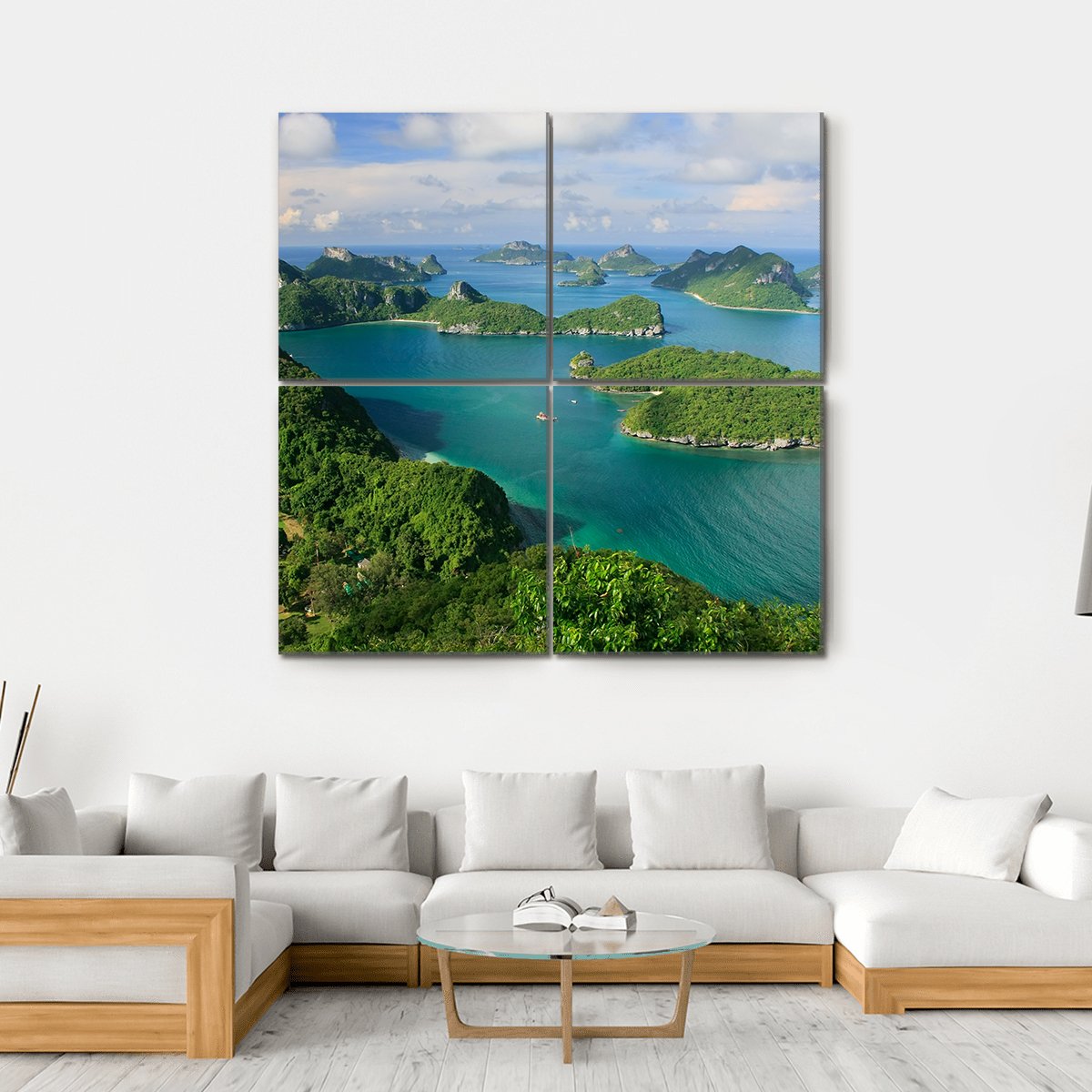 Ang Thong National Marine Park Thailand Canvas Wall Art-4 Square-Gallery Wrap-17" x 17"-Tiaracle