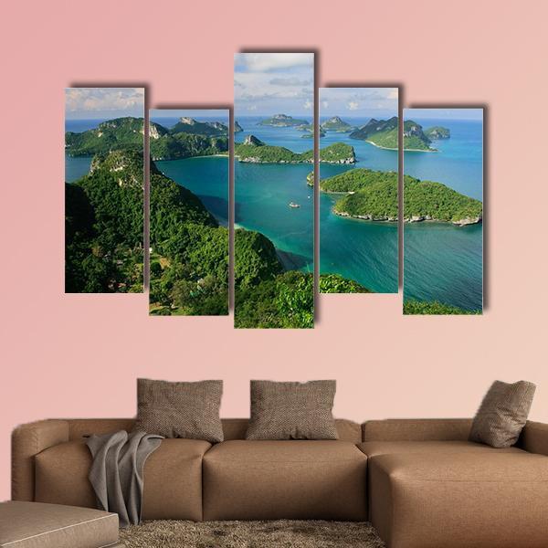 Ang Thong National Marine Park Thailand Canvas Wall Art-5 Pop-Gallery Wrap-47" x 32"-Tiaracle