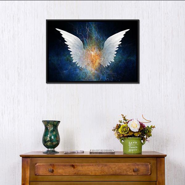 Angel Concept Canvas Wall Art-1 Piece-Floating Frame-24" x 16"-Tiaracle