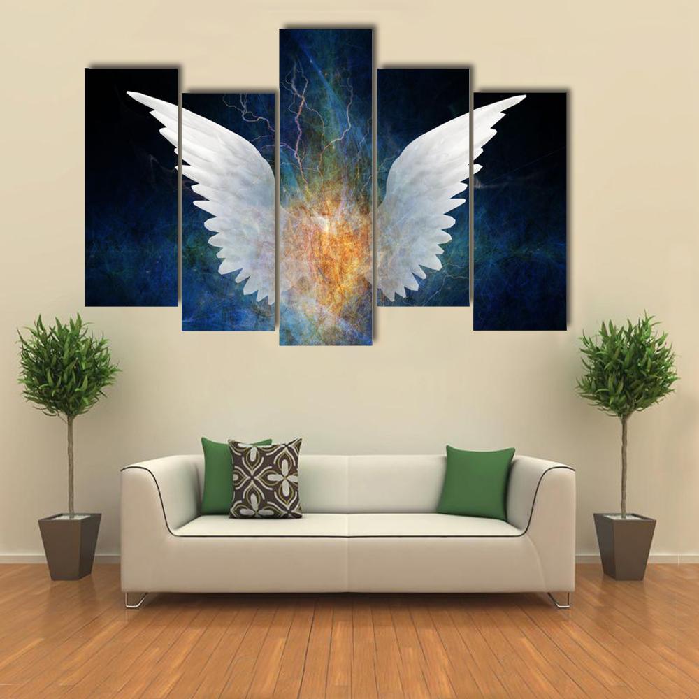Angel Concept Canvas Wall Art-5 Pop-Gallery Wrap-32" x 21"-Tiaracle