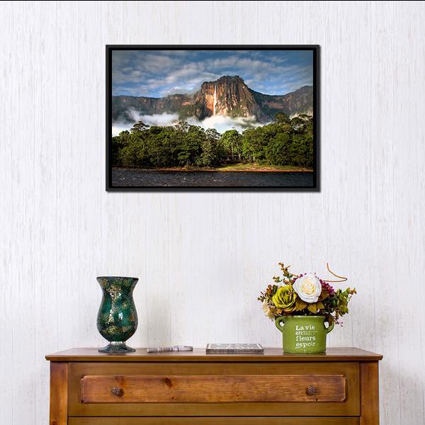 Angel Falls In Morning Light Canvas Wall Art-5 Horizontal-Gallery Wrap-22" x 12"-Tiaracle