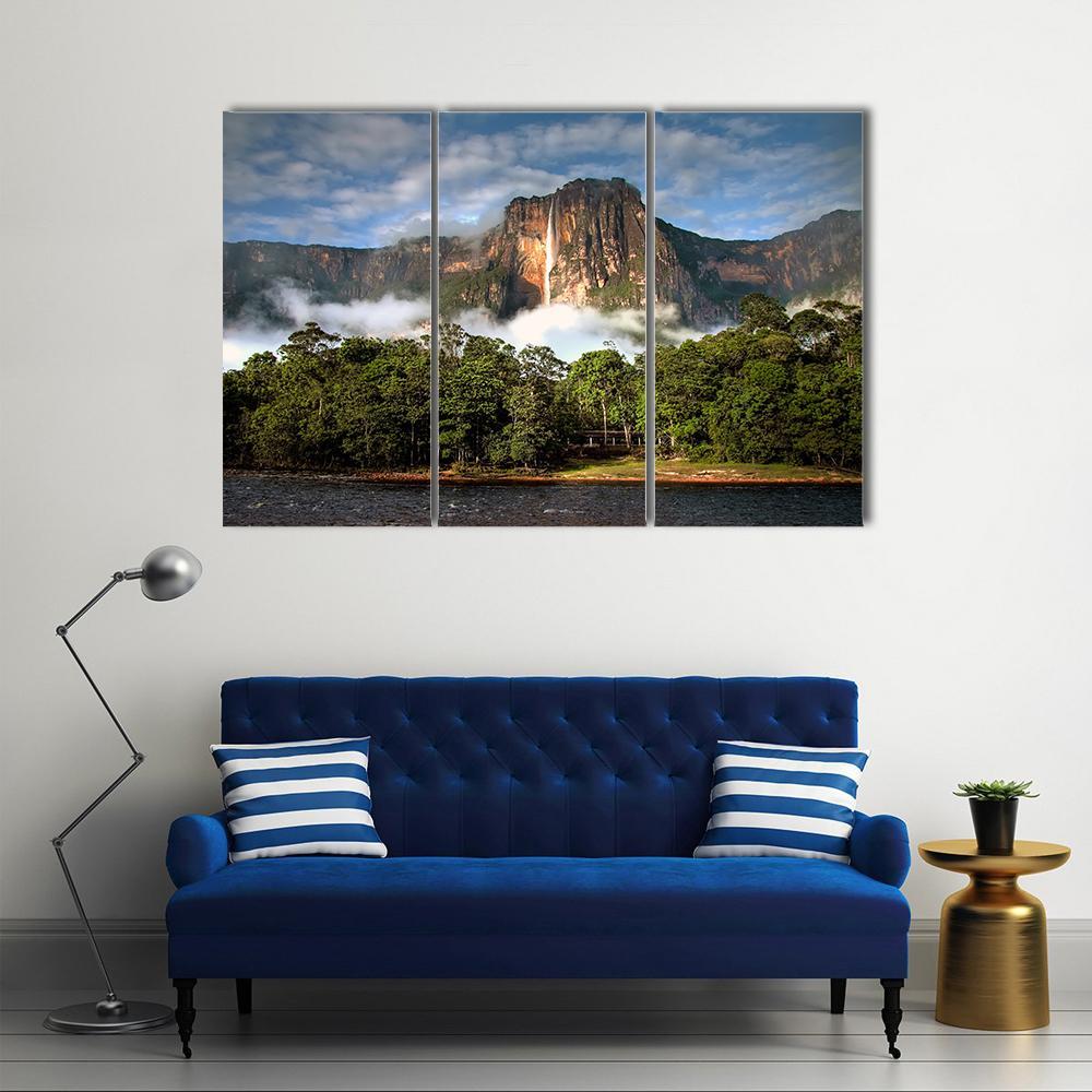 Angel Falls In Morning Light Canvas Wall Art-3 Horizontal-Gallery Wrap-37&quot; x 24&quot;-Tiaracle