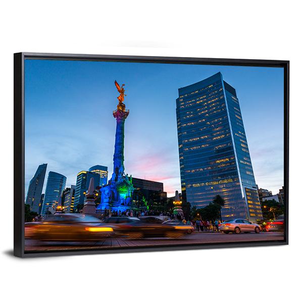 Angel Of Independence Mexico Canvas Wall Art-3 Horizontal-Gallery Wrap-25" x 16"-Tiaracle