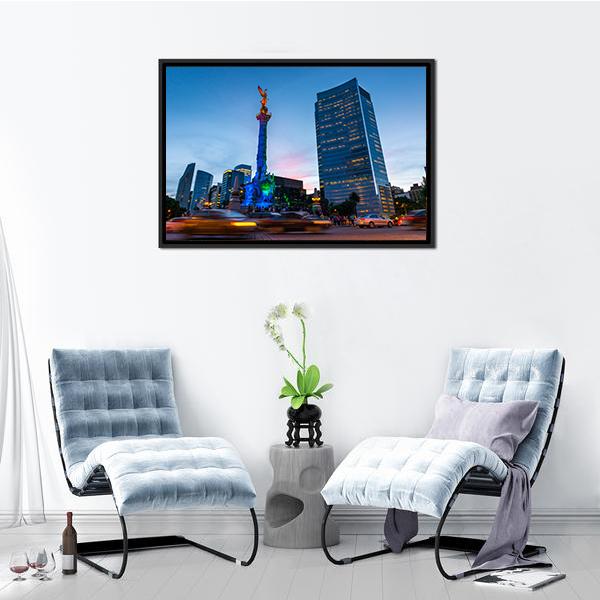 Angel Of Independence Mexico Canvas Wall Art-3 Horizontal-Gallery Wrap-25" x 16"-Tiaracle