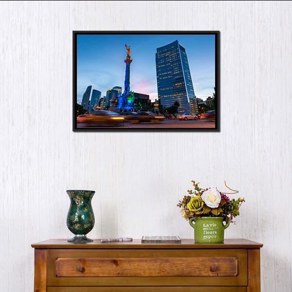 Angel Of Independence Mexico Canvas Wall Art-3 Horizontal-Gallery Wrap-25" x 16"-Tiaracle