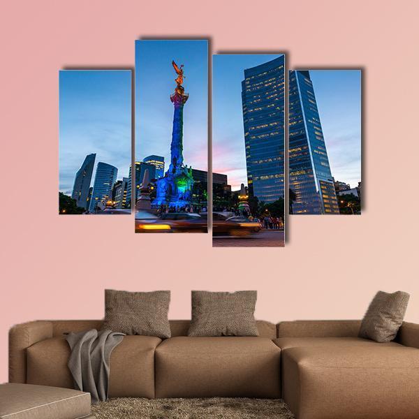 Angel Of Independence Mexico Canvas Wall Art-4 Pop-Gallery Wrap-50" x 32"-Tiaracle