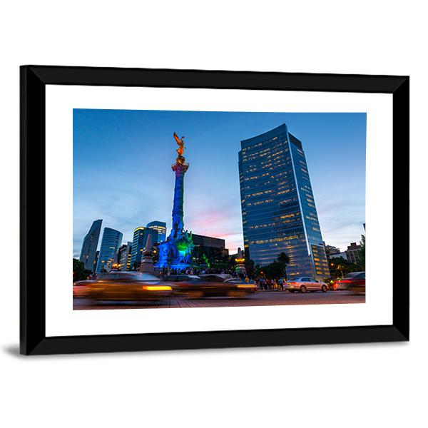 Angel Of Independence Mexico Canvas Wall Art-3 Horizontal-Gallery Wrap-25" x 16"-Tiaracle