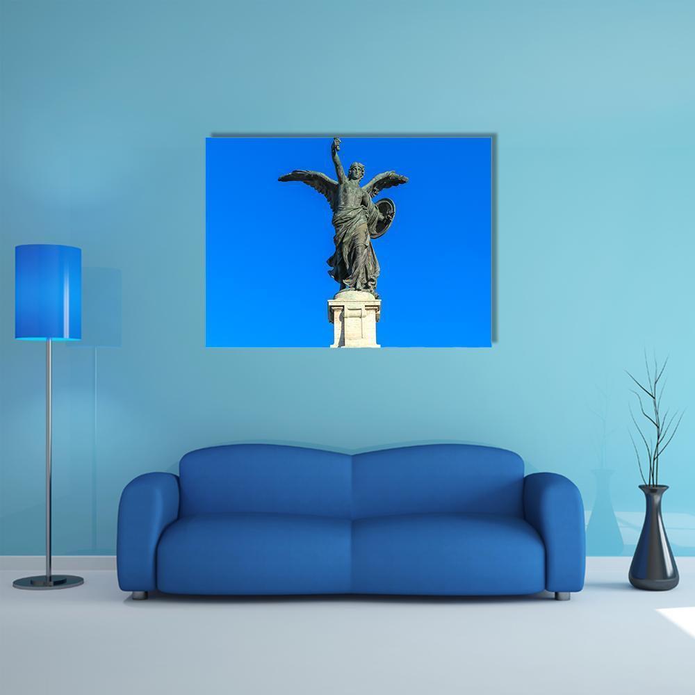 Angel On Guard Rome Canvas Wall Art-1 Piece-Gallery Wrap-48&quot; x 32&quot;-Tiaracle