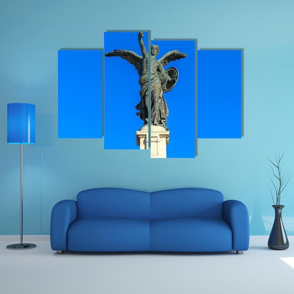 Angel On Guard Rome Canvas Wall Art-4 Pop-Gallery Wrap-50&quot; x 32&quot;-Tiaracle
