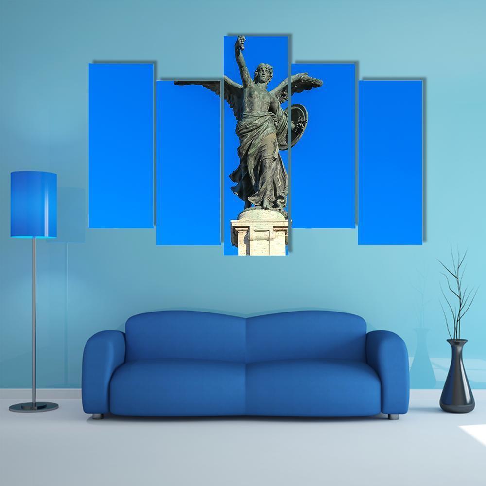 Angel On Guard Rome Canvas Wall Art-5 Pop-Gallery Wrap-47" x 32"-Tiaracle