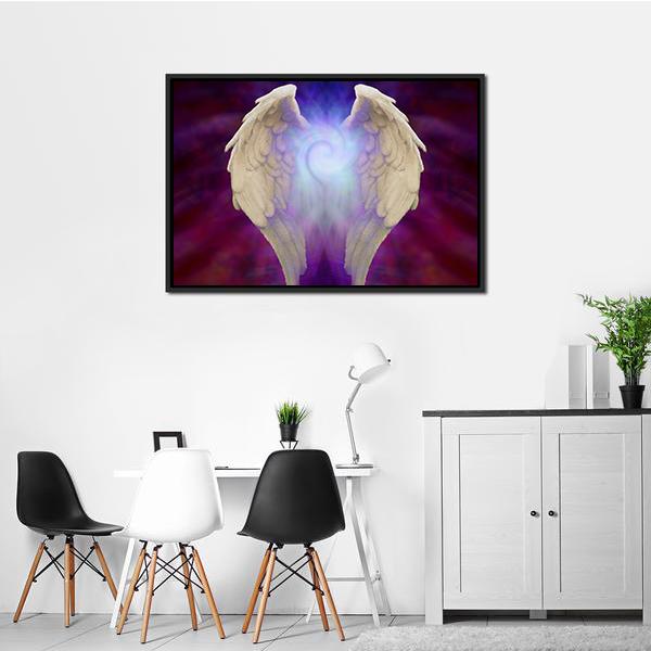 Angel Wings Canvas Wall Art-1 Piece-Floating Frame-24" x 16"-Tiaracle