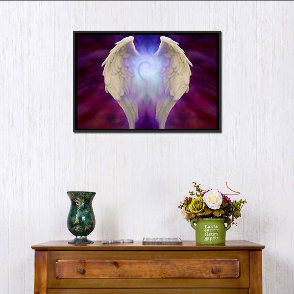 Angel Wings Canvas Wall Art-3 Horizontal-Gallery Wrap-25" x 16"-Tiaracle