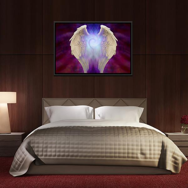 Angel Wings Canvas Wall Art-5 Horizontal-Gallery Wrap-22" x 12"-Tiaracle