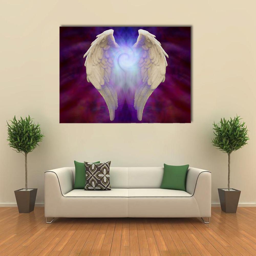 Angel Wings Canvas Wall Art-1 Piece-Gallery Wrap-36" x 24"-Tiaracle