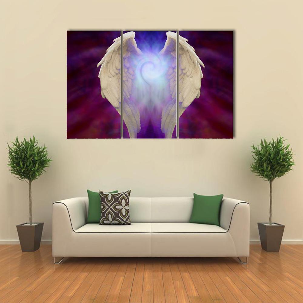 Angel Wings Canvas Wall Art-3 Horizontal-Gallery Wrap-25" x 16"-Tiaracle