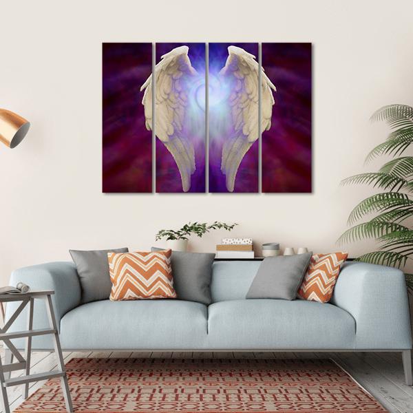Angel Wings Canvas Wall Art-4 Horizontal-Gallery Wrap-34" x 24"-Tiaracle