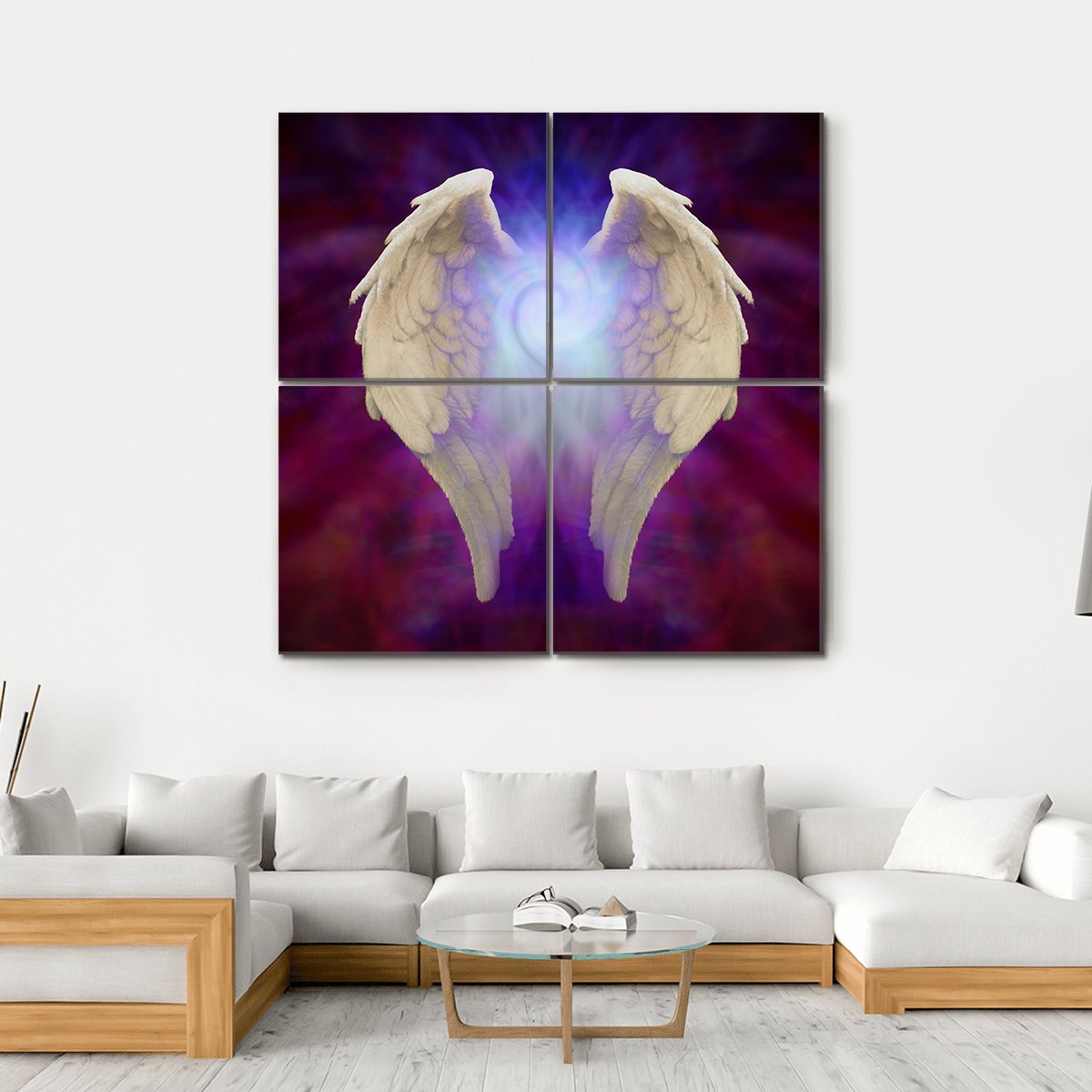 Angel Wings Canvas Wall Art-4 Square-Gallery Wrap-17" x 17"-Tiaracle