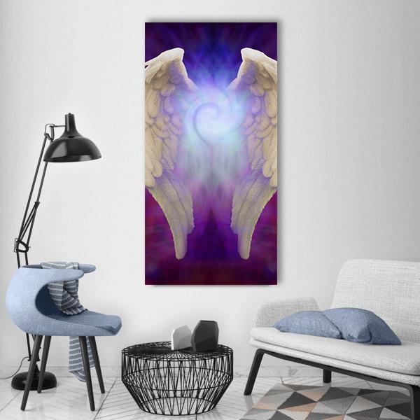 Angel Wings Vertical Canvas Wall Art-1 Vertical-Gallery Wrap-12" x 24"-Tiaracle